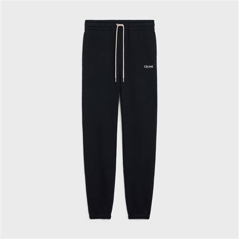 Celine Track Pants In Cotton Fleece Black/White Men's 